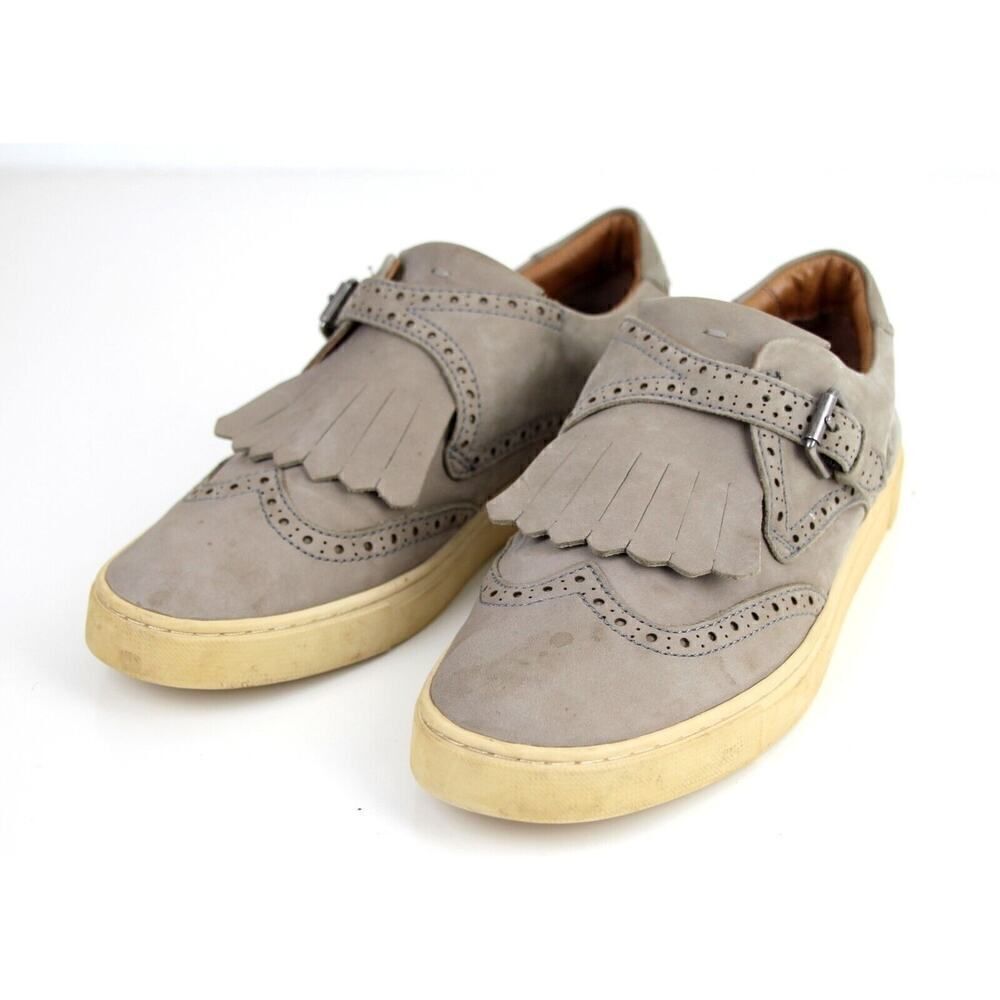 Frye GRAY GENUINE LEATHER SUEDE ROUND TOE COMFORT LOAFER FLATS SHOES Size 8.5M - Picture 2 of 12